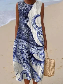 Manuela | Vestido Midi Floral con Bolsillos