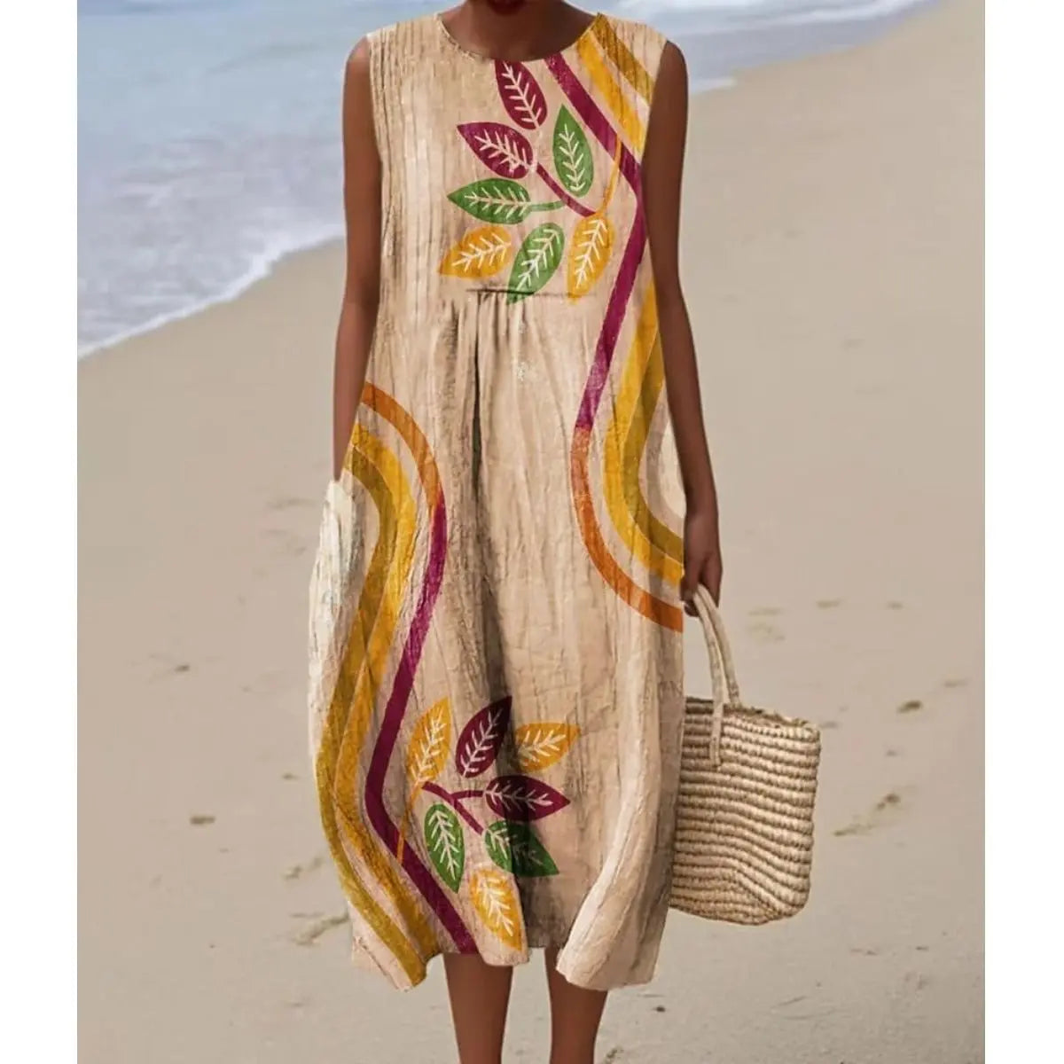 Manuela | Vestido Midi Floral con Bolsillos