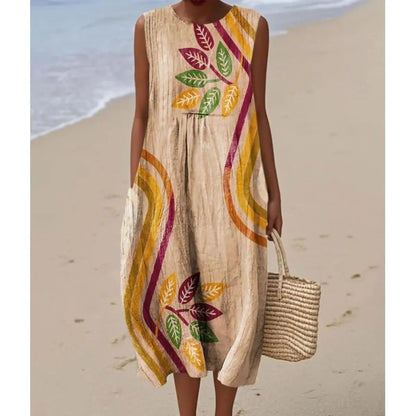 Manuela | Vestido Midi Floral con Bolsillos