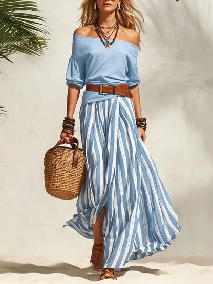 Emma | Conjunto Marinero de Top y Falda Larga