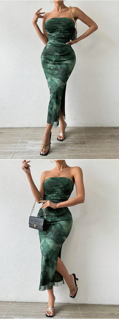 Camila | Vestido Midi Asimétrico Drapeado