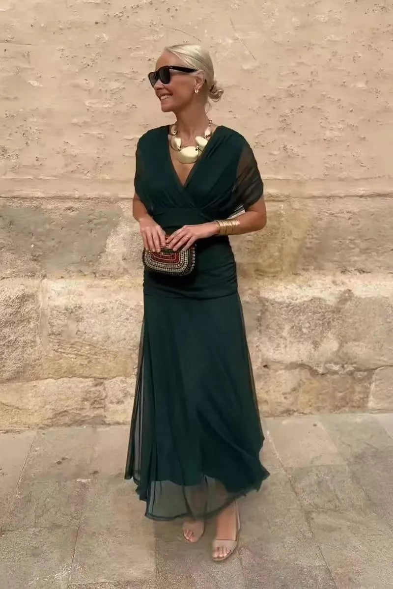 Elena | Vestido Largo Elegante con Escote en V