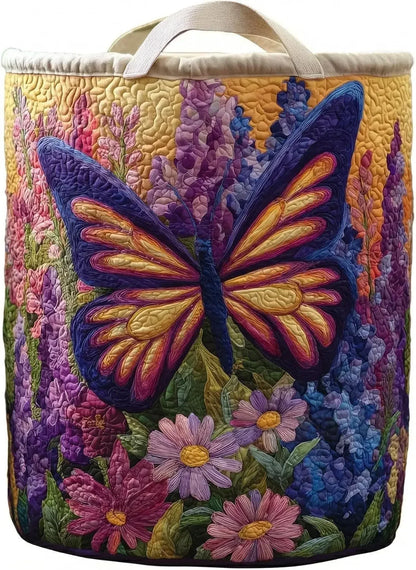 Cesto Acolchado con Mariposa y Flores