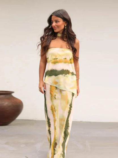 Aisha | Vestido Maxi Estampado con Cinta al Hombro