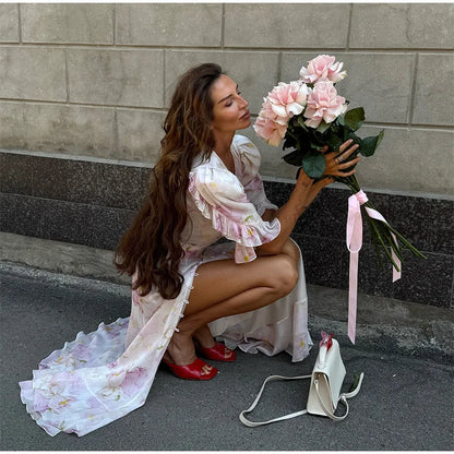 Aisha | Vestido Maxi Estampado con Cinta al Hombro
