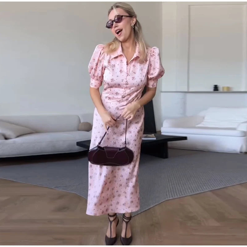 Aisha | Vestido Maxi Estampado con Cinta al Hombro