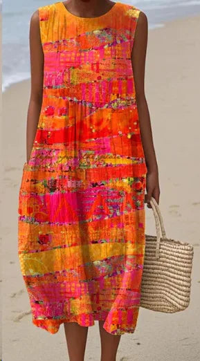 Manuela | Vestido Midi Floral con Bolsillos