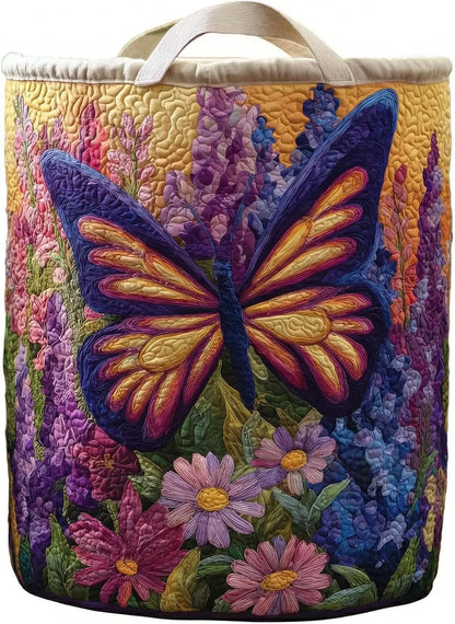 Cesto Acolchado con Mariposa y Flores