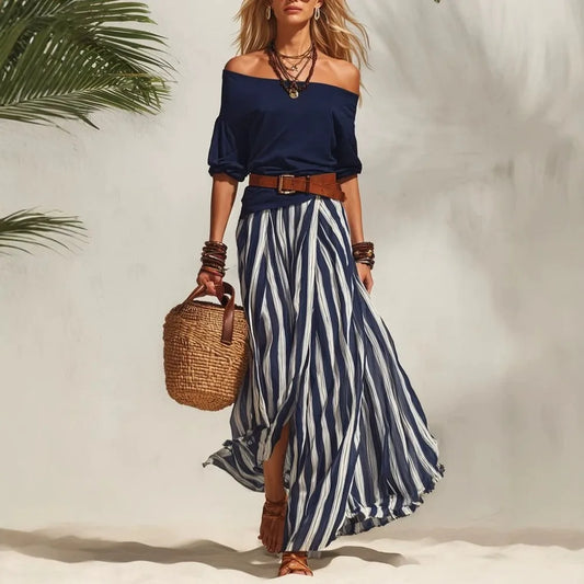 Emma | Conjunto Marinero de Top y Falda Larga