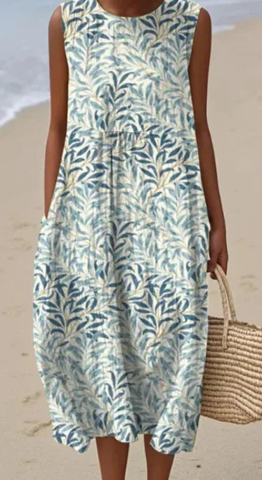 Manuela | Vestido Midi Floral con Bolsillos