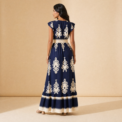 Penélope | Vestido Maxi Barroco con Escote en V