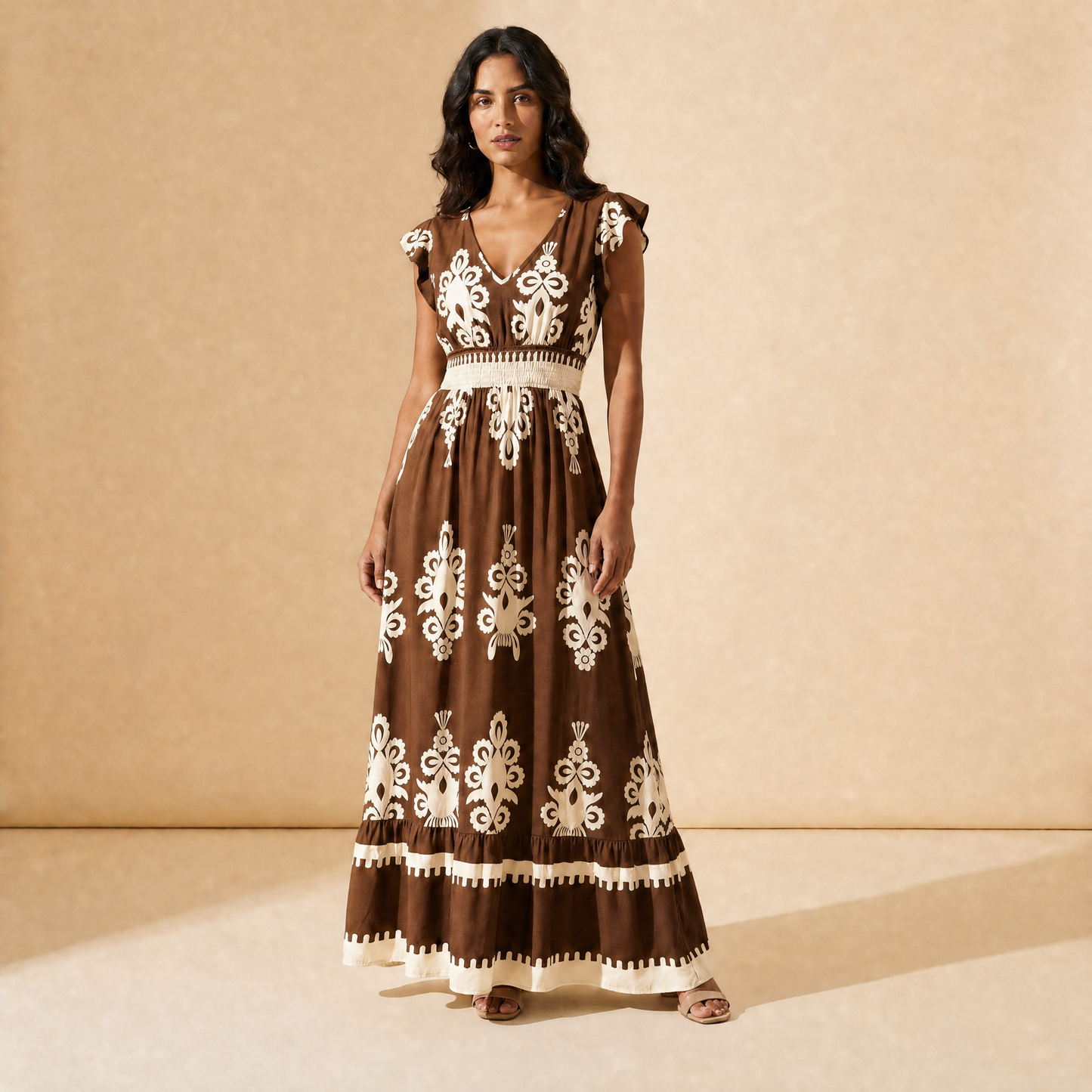 Penélope | Vestido Maxi Barroco con Escote en V
