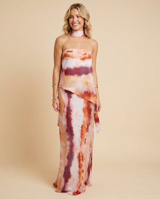 Aisha | Vestido Maxi Estampado con Cinta al Hombro