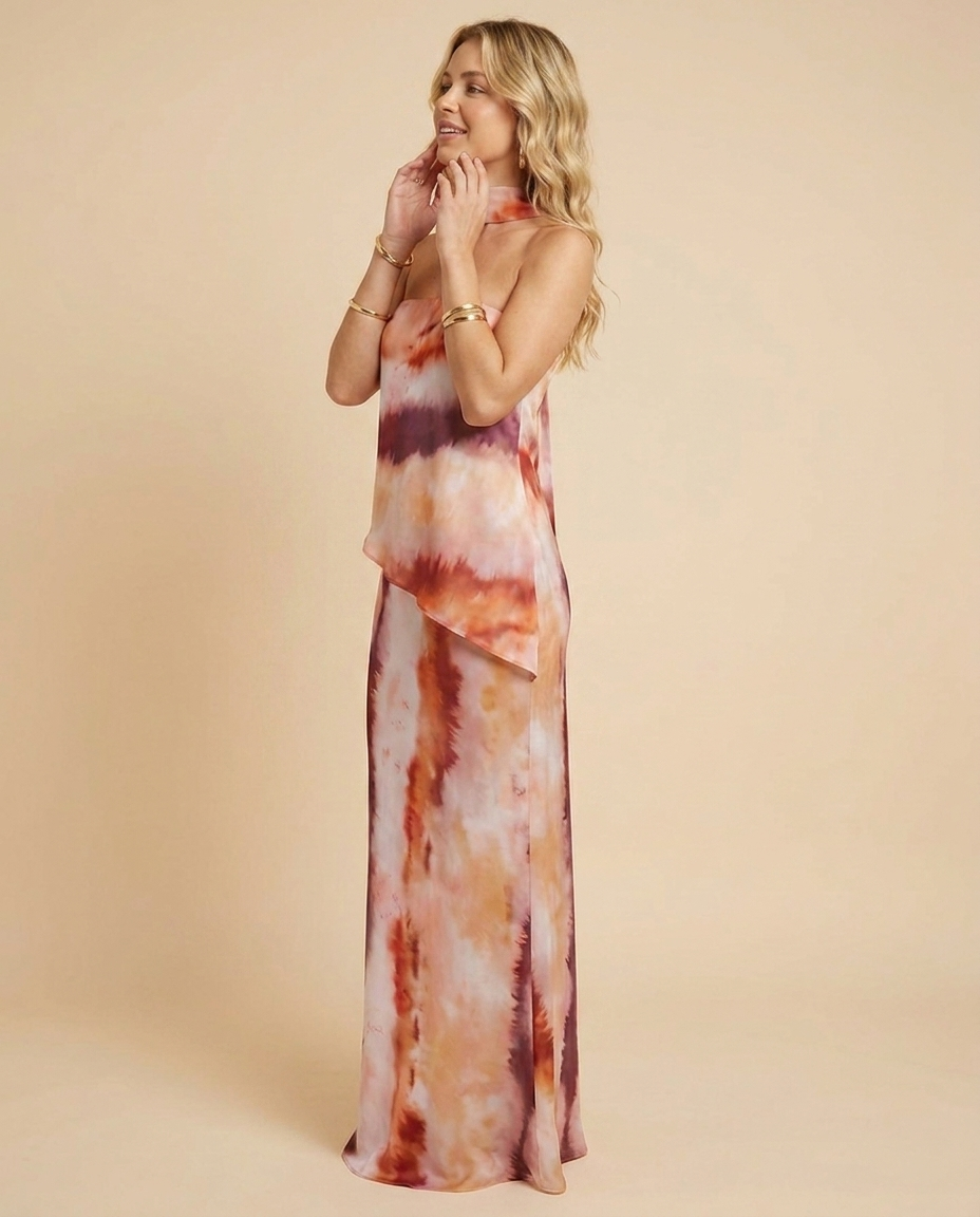 Aisha | Vestido Maxi Estampado con Cinta al Hombro