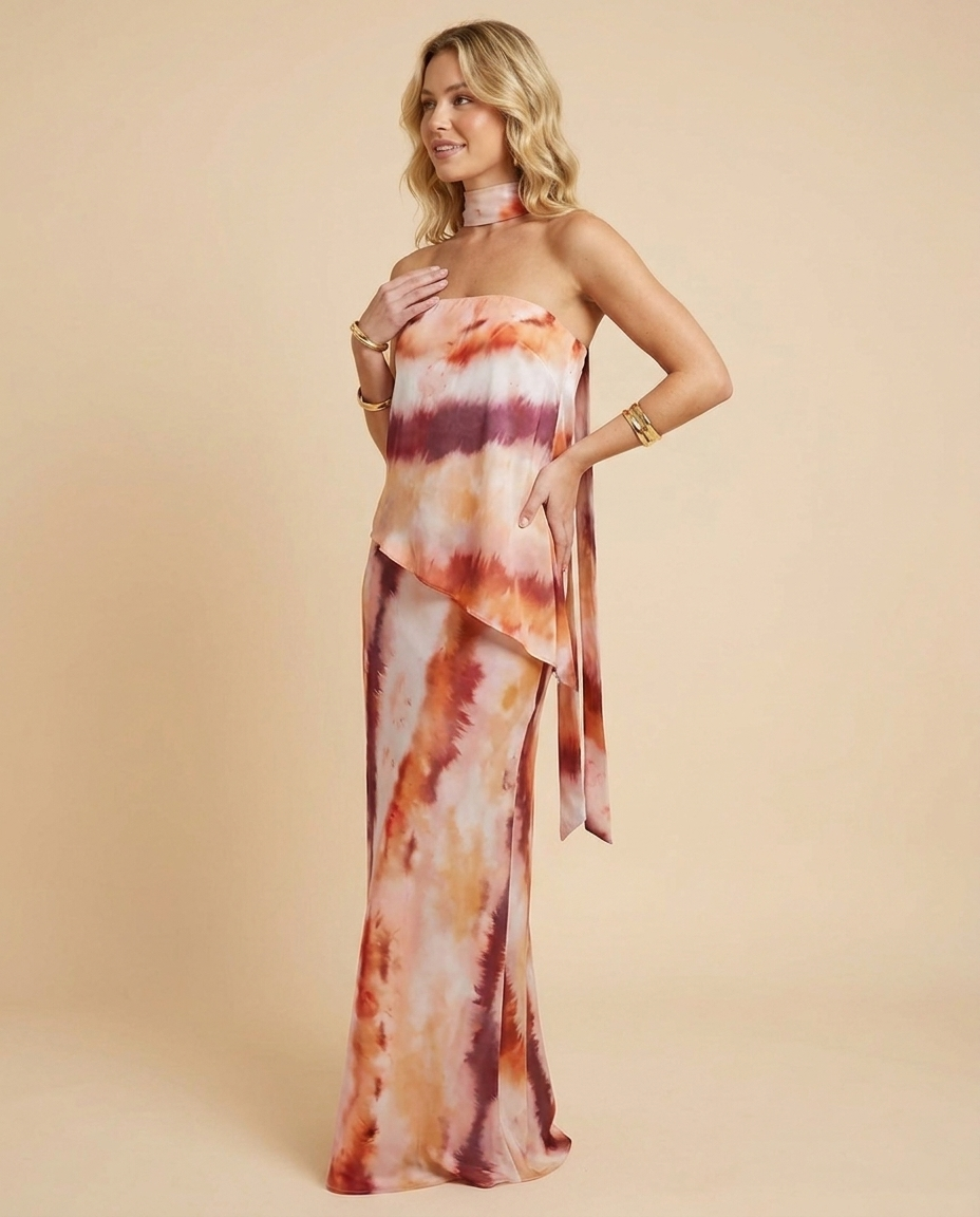 Aisha | Vestido Maxi Estampado con Cinta al Hombro