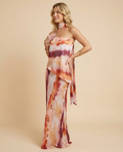 Aisha | Vestido Maxi Estampado con Cinta al Hombro