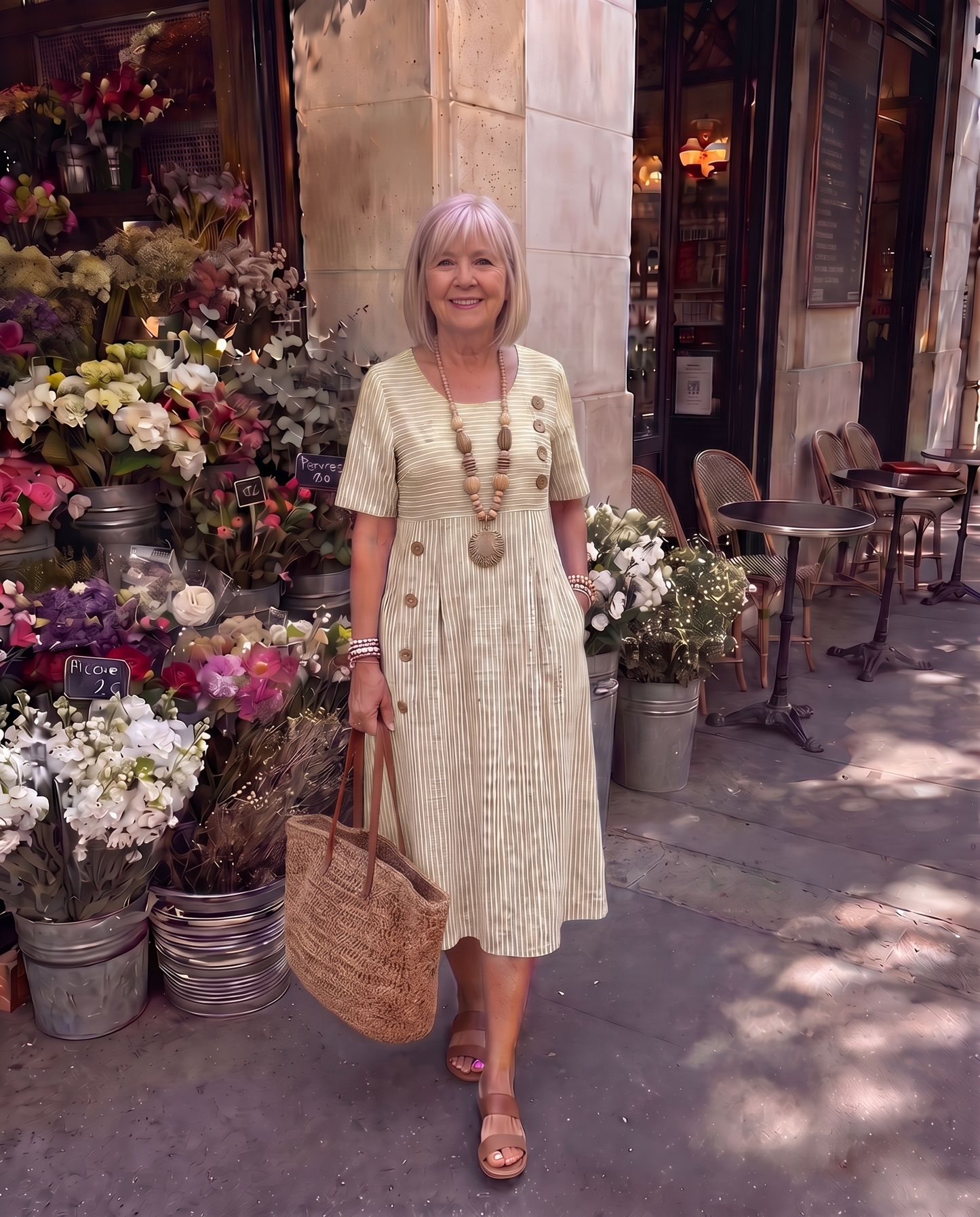 Marina | Vestido Midi de rayas con corte favorecedor