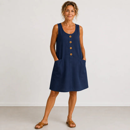 Julia | Vestido de Lino con Botones