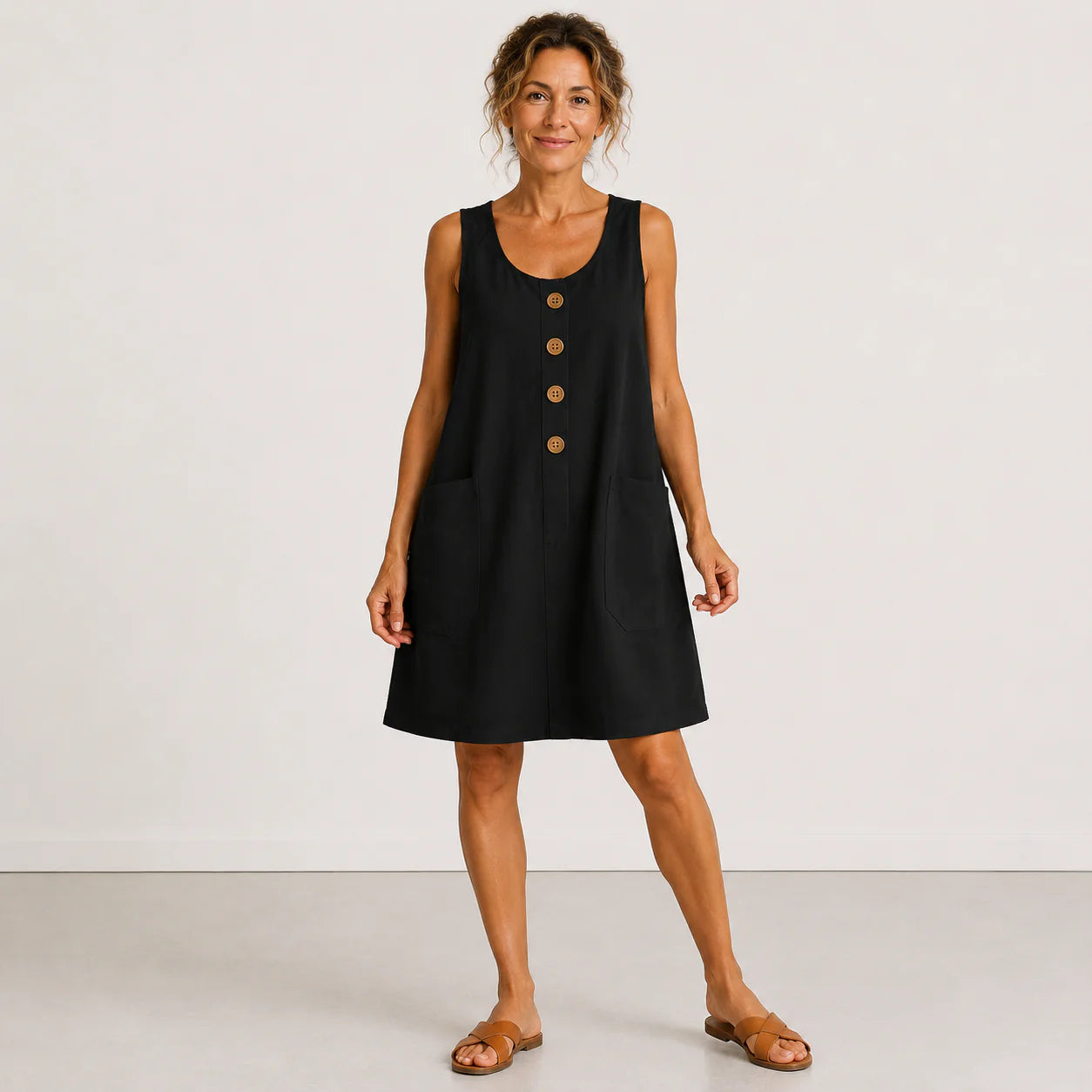 Julia | Vestido de Lino con Botones