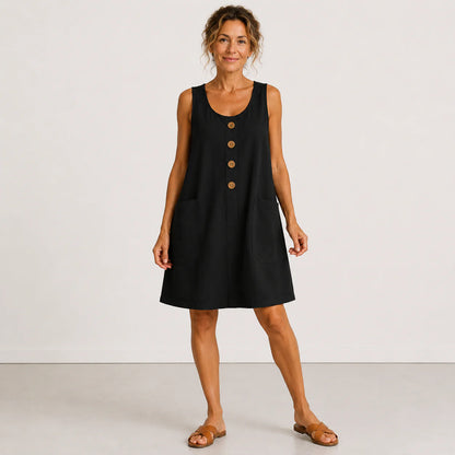 Julia | Vestido de Lino con Botones
